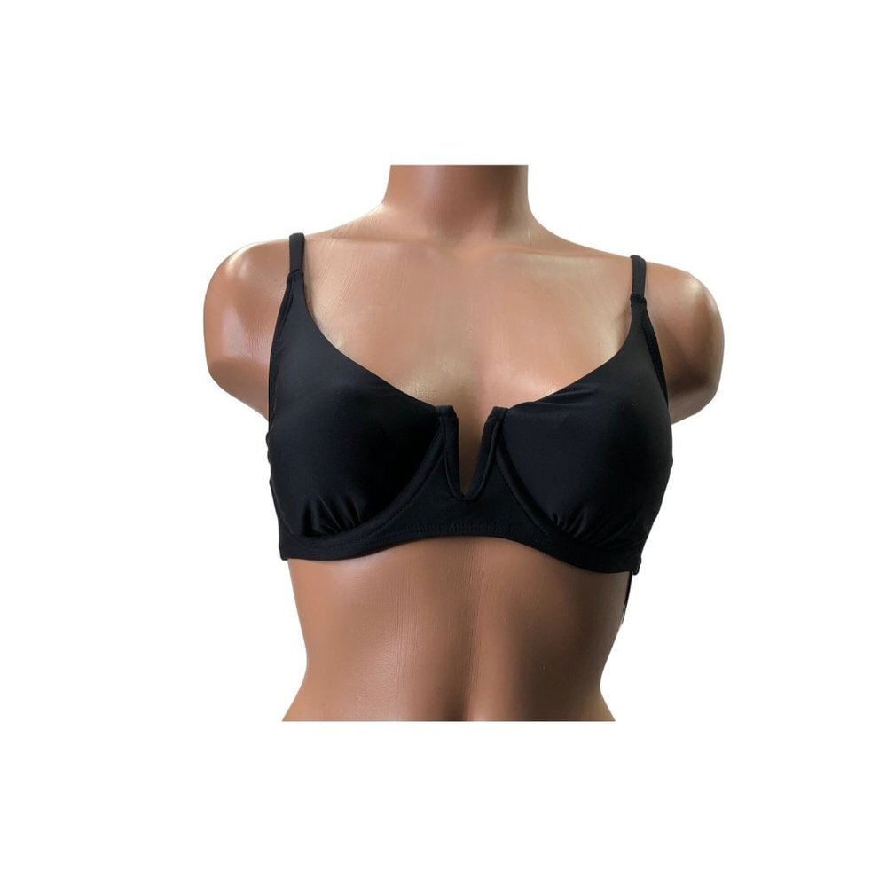 Anne Cole Limited Edition‎ black Swim V-WIRE TOP XXL NWT
